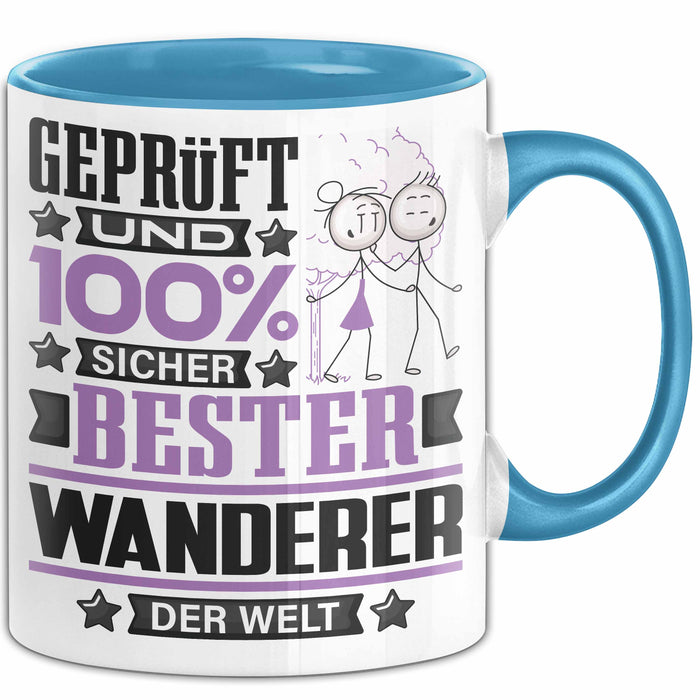 Wanderer Geschenk Lustiger Spruch für Wanderer Geschenkidee Bester Wanderer Der Welt Blau Trendation