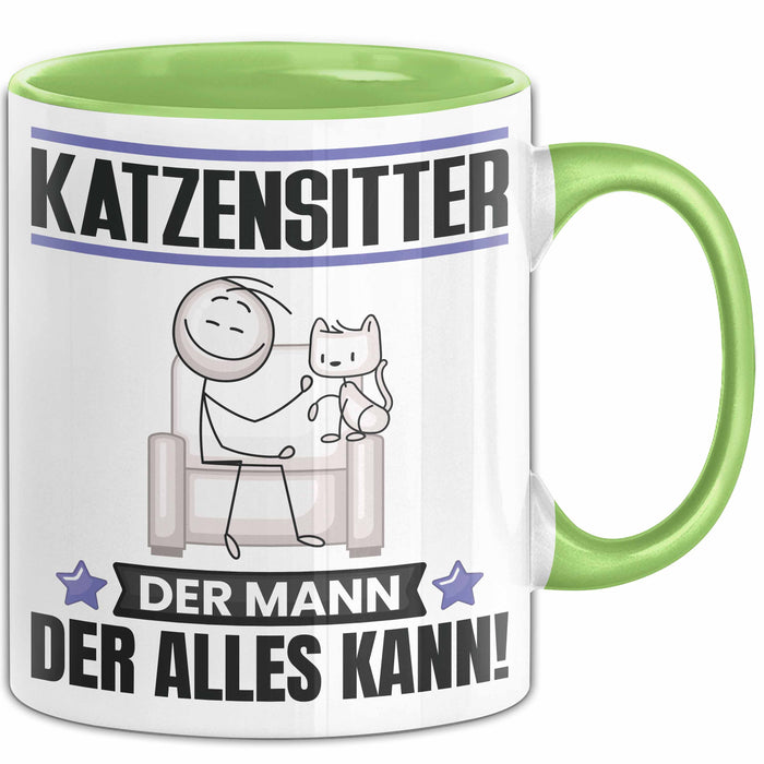 Katzensitter Tasse Geschenk für Katzensitter Der Mann Der Alles Kann Geschenkidee zum Geburtstag Grün Trendation