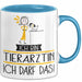 Geschenk für Tierärztin Tasse Lustige Geschenkidee Geburtstag Ich Bin Tierärztin Ich Darf Das Blau Trendation