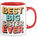 Big Sister Ältere Geschwister Schwestern Tasse Becher Geschenk Lustige Geschenkidee Spruch Die Beste Big Sister Aller Zeiten Rot Trendation