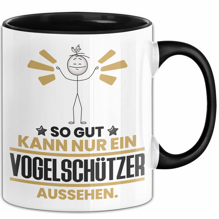 Vogelschützer Geschenk Tasse So Gut Kann Nur Ein Vogelschützer Aussehen Geschenkidee Kaffee-Becher Schwarz Trendation