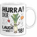 18. Geburtstag Tasse Geschenk Jungs Männer Mann 18Er Hurra Der Lauch Wird 18 Weiß Trendation