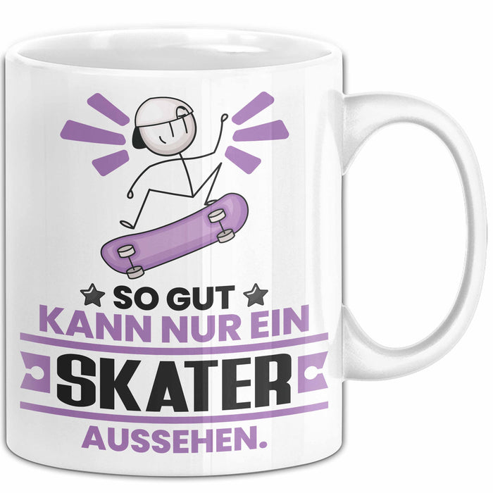Skater Geschenk Tasse So Gut Kann Nur Ein Skater Aussehen Geschenkidee Kaffee-Becher Weiß Trendation