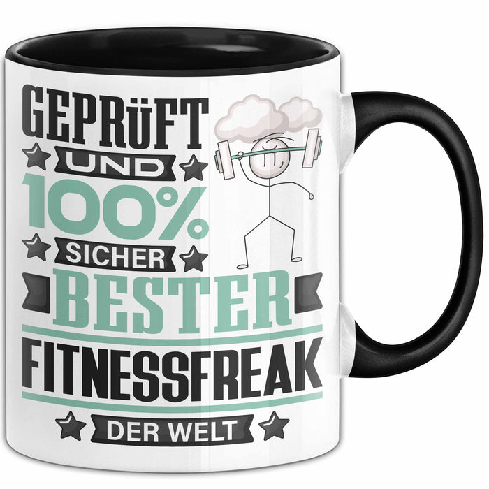 Fitnessfreak Geschenk Lustiger Spruch für Fitnessfreak Geschenkidee Bester Fitnessfreak Der Welt Schwarz Trendation
