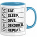 Taucher Tasse Geschenk Eat Sleep Geschenkidee Tauchen Becher Blau Trendation