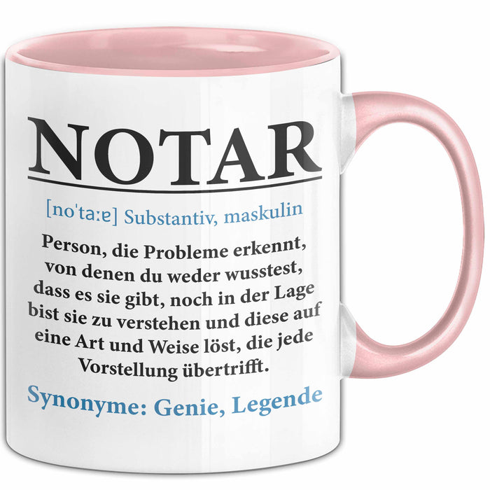 Notar Tasse Geschenkidee Notar Definition Rechtsexperte Rosa Trendation
