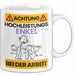 Enkel Tasse Geschenk Lustiger Spruch Geschenkidee für Enkel Achtung Hochleistungs Enkel Bei Der Arbeit Weiß Trendation