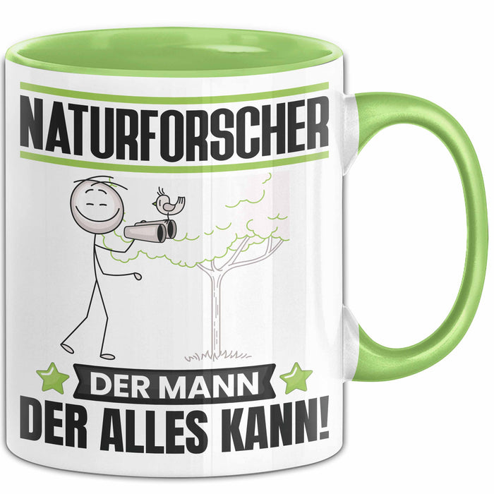 Naturforscher Tasse Geschenk für Naturforscher Der Mann Der Alles Kann Geschenkidee zum Geburtstag Grün Trendation