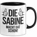 Sabine Tasse Geschenk Die Sabine Macht Dat Schon Geschenkidee Becher mit Name Schwarz Trendation