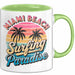 Miami Florida USA Tasse Geschenk Lustige Geschenkidee Spruch Strandsurfen Grün Trendation