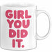 Schüler Abschluss Tasse Geschenk Lustige Geschenkidee Spruch Girl Du Hast Es Geschafft Weiß Trendation