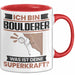 Boulderer Tasse Geschenk für Boulderer Geburtstag Lustiger Spruch Kaffee-Becher Was Ist Deine Superkraft Rot Trendation