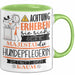 Hundepflegerin Tasse Geschenk Lustiger Spruch Bitte Erheben Sie Sich Seine Majestät Die Hundepflegerin Betritt Den Raum Grün Trendation