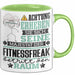 Fitnessfreak Geschenk Tasse Lustiger Spruch Erheben Sie Sich Der Fitnessfreak Betritt den Raum Grün Trendation