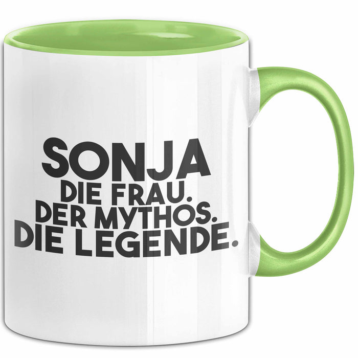 Sonja Tasse Sonja – Die Frau. Der Mythos. Die Legende. Geschenk Grün Trendation