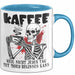 Humor Tasse Geschenk Mit Spruch Kaffee Weil Nicht Jeder Tag Mit Mord Beginnen Kann Sarkasmus Kaffee-Becher Blau Trendation