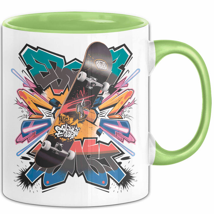 Skater Tasse Geschenk Lustige Geschenkidee Spruch Für Urban Fahrer Grün Trendation
