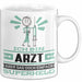 Arzt Geschenk Tasse Ich Bin Arzt Aber Sag Doch Einfach Superheld Lustige Geschenkdiee für Arzt Kaffee-Becher Weiß Trendation