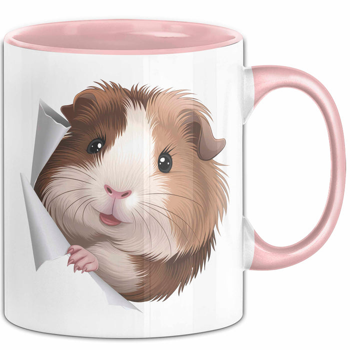 Meerschweinchen Tier Tasse Geschenk Lustige Geschenkidee Rosa Trendation