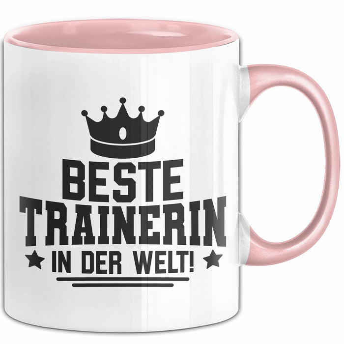 Trainerin Tasse Geschenk Beste Trainerin In Der Welt Fussball Handball Hockey Trainerin Rosa Trendation
