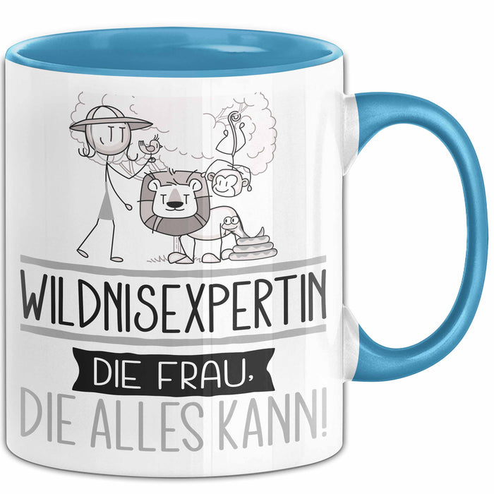 Wildnisexpertin Geschenk Tasse Becher Die Frau Die Allen Kann Geschenkidee für eine Wildnisexpertin Lustig Blau Trendation