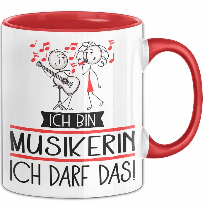 Geschenk für Musikerin Tasse Lustige Geschenkidee Geburtstag Ich Bin Musikerin Ich Darf Das Rot Trendation