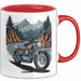 Motorradfahrer Tasse Geschenkidee für Biker Lustiger Spruch Rot Trendation