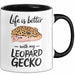 Reptil Leopardgecko Echse Tasse Geschenk Lustige Geschenkidee Spruch Das Leben Ist Besser Mit Meinem Leopardgecko Schwarz Trendation