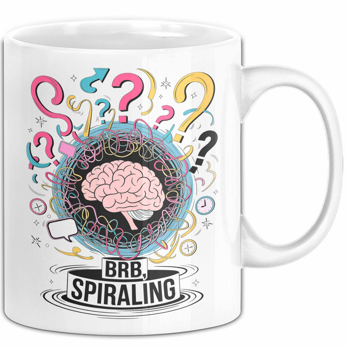 Überdenker Tasse Geschenk Lustige Geschenkidee Spruch Für Beschäftigte Köpfe Weiß Trendation