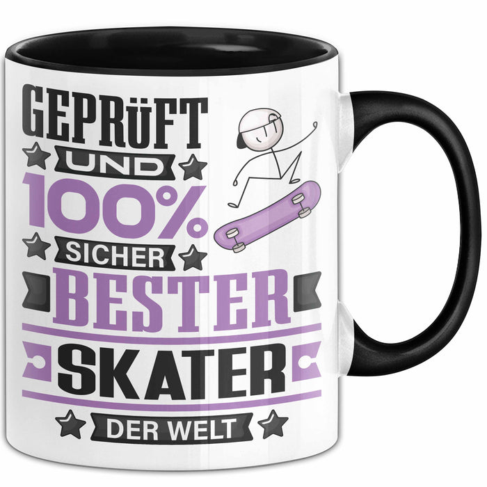 Skater Geschenk Lustiger Spruch für Skater Geschenkidee Bester Skater Der Welt Schwarz Trendation