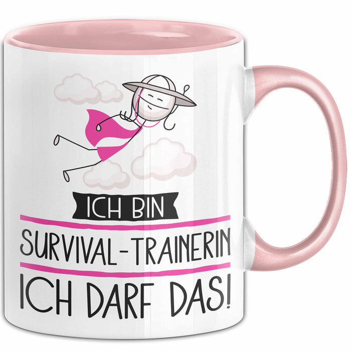 Geschenk für Survival-Trainerin Tasse Lustige Geschenkidee Geburtstag Ich Bin Survival-Trainerin Ich Darf Das Rosa Trendation