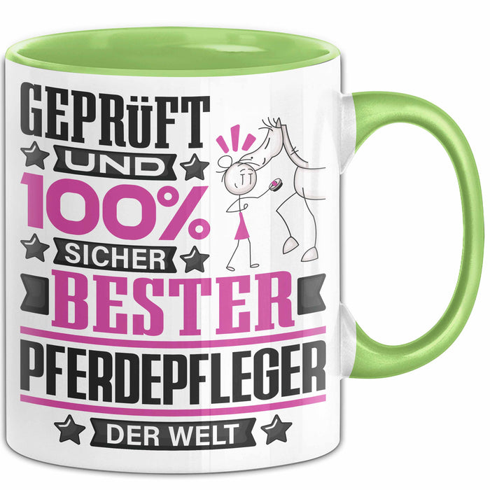 Pferdepfleger Geschenk Lustiger Spruch für Pferdepfleger Geschenkidee Bester Pferdepfleger Der Welt Grün Trendation