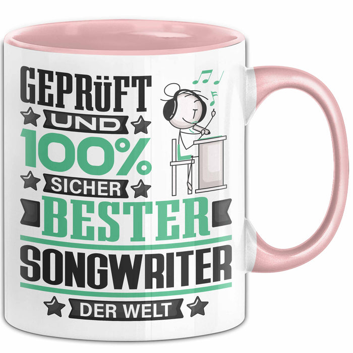 Songwriter Geschenk Lustiger Spruch für Songwriter Geschenkidee Bester Songwriter Der Welt Rosa Trendation
