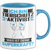 Tierschutzaktivist Tasse Geschenk für Tierschutzaktivist Geburtstag Lustiger Spruch Kaffee-Becher Was Ist Deine Superkraft Blau Trendation