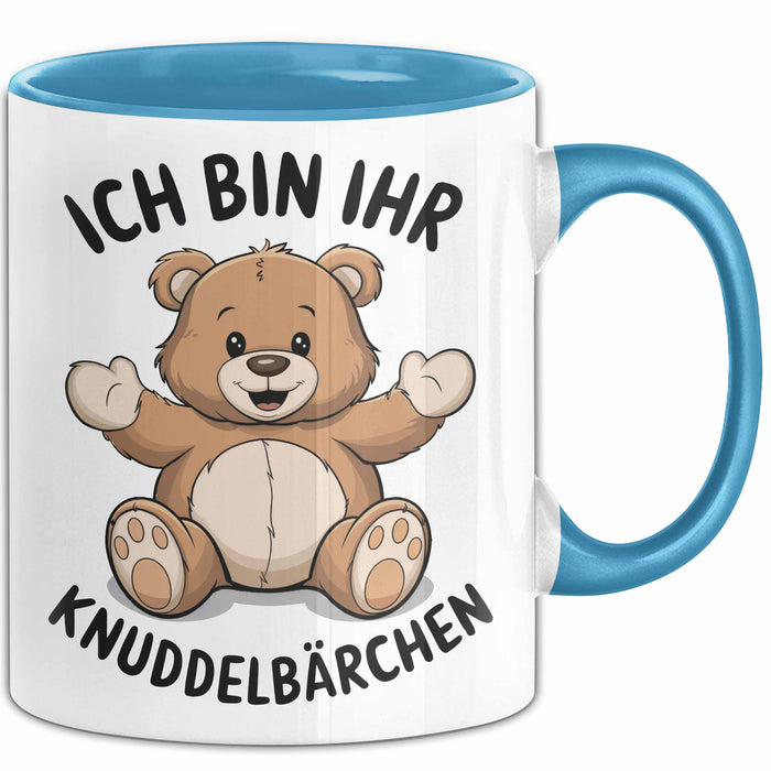 Teddybär Valentinstag Tasse Geschenk Kuscheliger kleiner Bär Blau Trendation