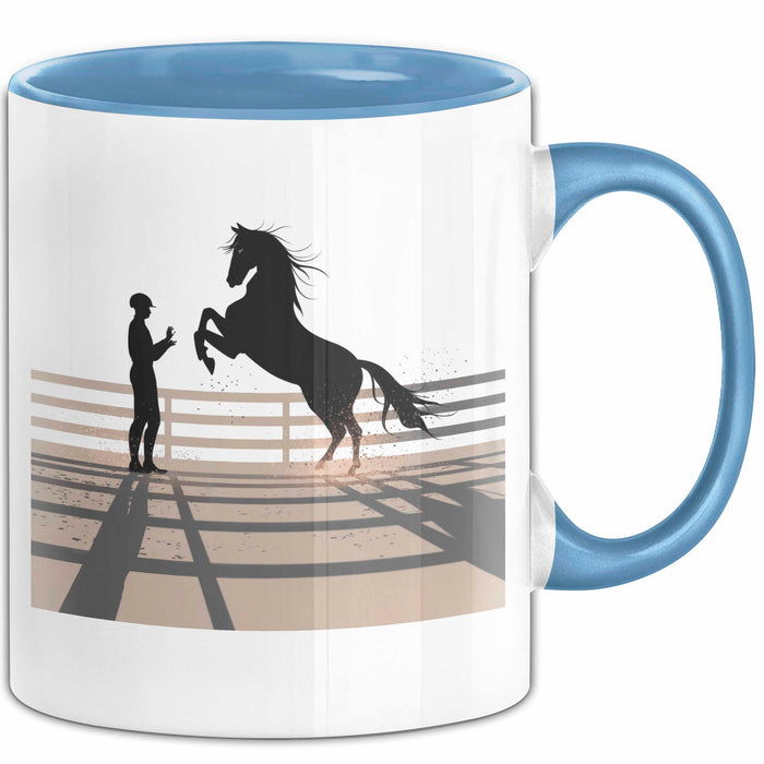 Pferde Trainer Tasse Geschenk Lustige Geschenkidee Spruch Für Reitsport Coaches Blau Trendation