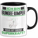 Bungee-Jumper Tasse Geschenk für Bungee-Jumper Geburtstag Lustiger Spruch Kaffee-Becher Was Ist Deine Superkraft Schwarz Trendation