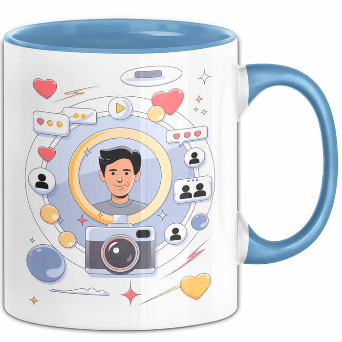 Content Creator Tasse Geschenk Lustige Geschenkidee Spruch Für Digitale Macher Blau Trendation