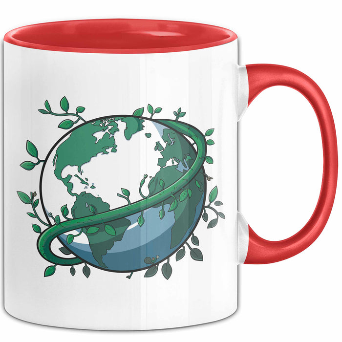 Öko Krieger Tasse Geschenkidee für Grünen Planeten Rot Trendation