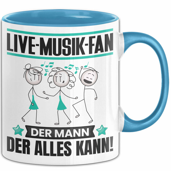 Live-Musik-Fan Tasse Geschenk für Live-Musik-Fan Der Mann Der Alles Kann Geschenkidee zum Geburtstag Blau Trendation