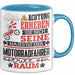 Motorradfahrer Geschenk Tasse Lustiger Spruch Erheben Sie Sich Der Motorradfahrer Betritt den Raum Blau Trendation