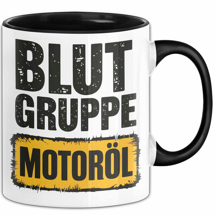 Auto Kfz Mechaniker Tasse Geschenk Lustige Geschenkidee Spruch Blutgruppe Motoröl Trendation