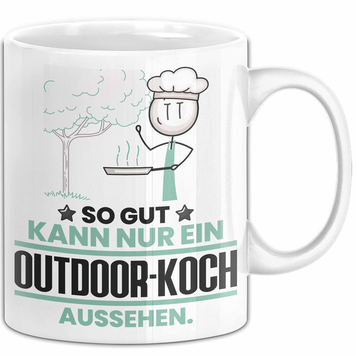 Outdoor-Koch Geschenk Tasse So Gut Kann Nur Ein Outdoor-Koch Aussehen Geschenkidee Kaffee-Becher Weiß Trendation