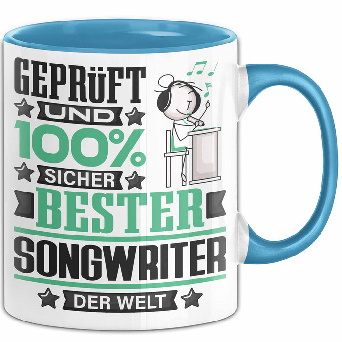 Songwriter Geschenk Lustiger Spruch für Songwriter Geschenkidee Bester Songwriter Der Welt Blau Trendation