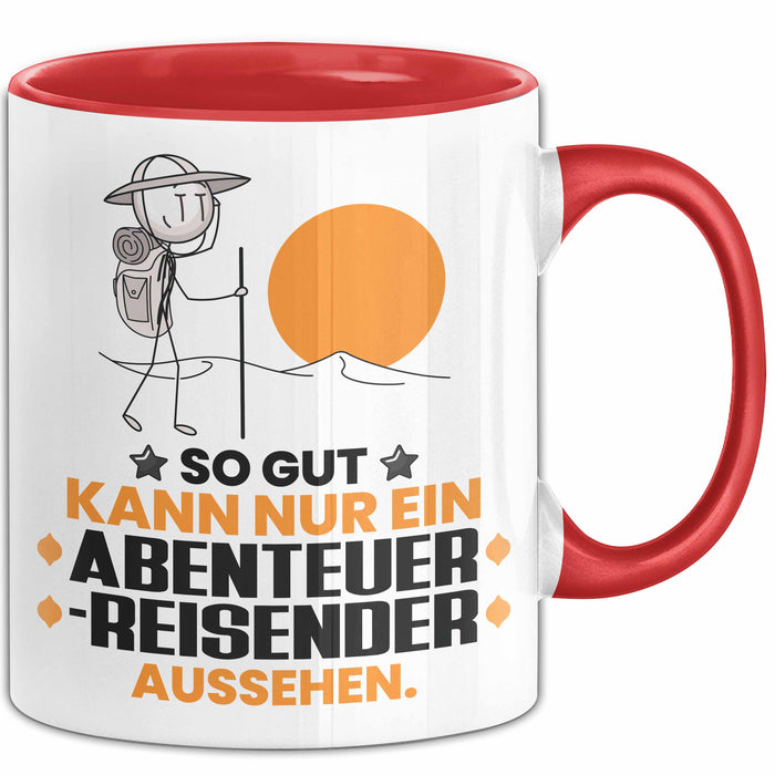Abenteurreisender Geschenk Tasse So Gut Kann Nur Ein Abenteurreisender Aussehen Geschenkidee Kaffee-Becher Rot Trendation