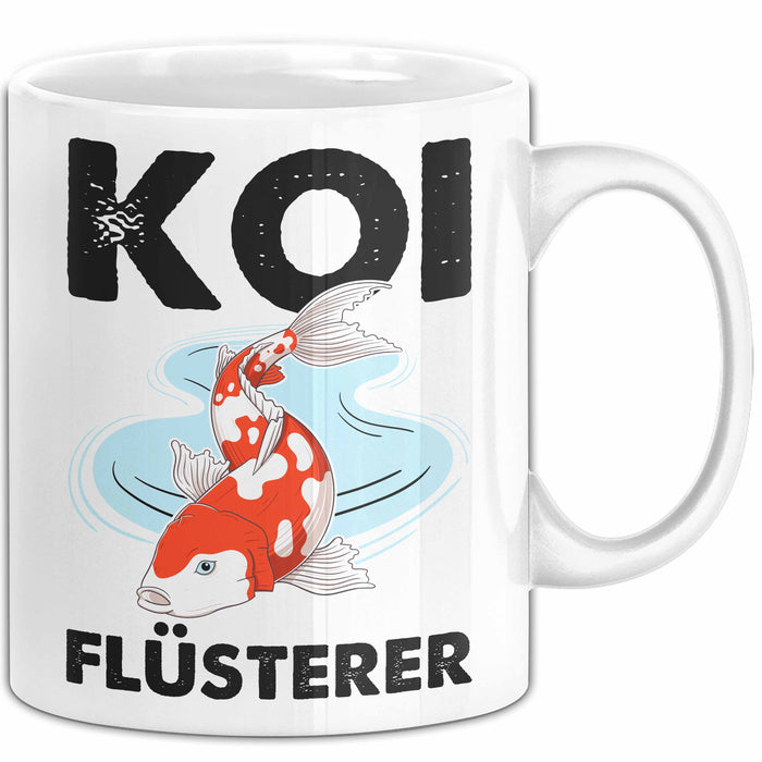Koi-Fisch Tasse Geschenk Koi Flüsterer Koi Züchter Geschenkidee Becher Weiß Trendation