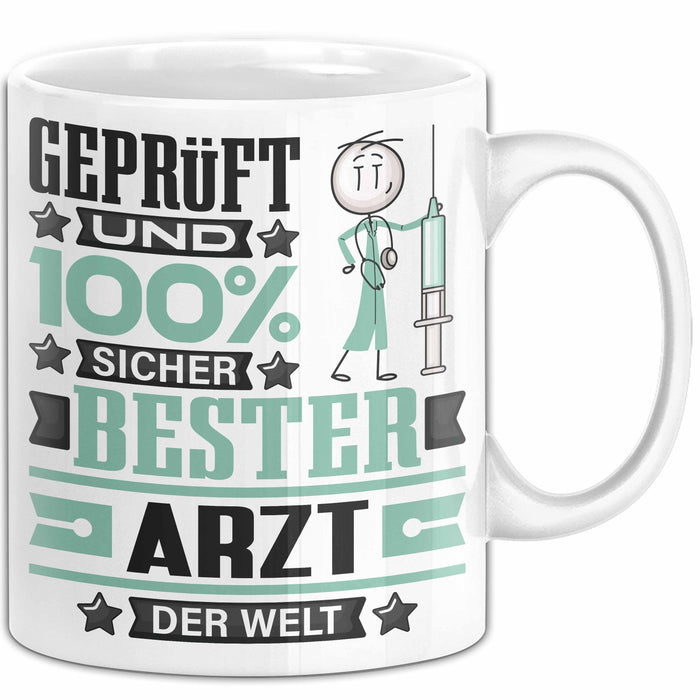 Arzt Geschenk Lustiger Spruch für Arzt Geschenkidee Bester Arzt Der Welt Weiß Trendation