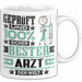 Arzt Geschenk Lustiger Spruch für Arzt Geschenkidee Bester Arzt Der Welt Weiß Trendation
