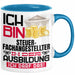 Steuerfachangestellter Ausbildung Tasse Geschenk Ich Bin Steuerfachangestellter In Der Ausbildung Ich Darf Das Geschenkidee Spruch Blau Trendation