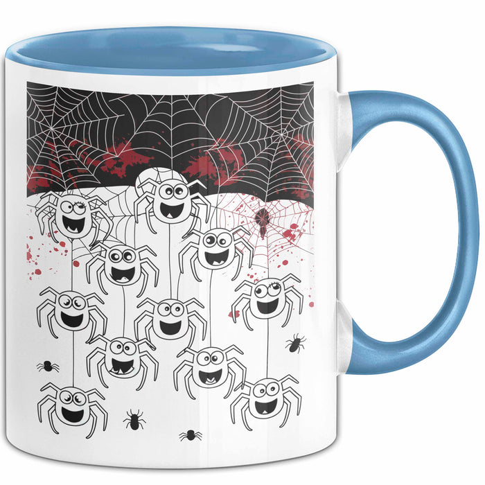 Spinne Vogelspinne Tier Tasse Geschenk Lustige Geschenkidee Spruch Blau Trendation